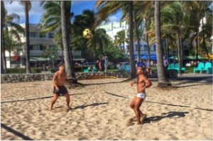 Footvolley originated in Rio in the mid 1960s.