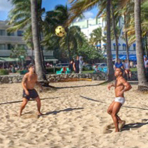 Footvolley originated in Rio in the mid 1960s.