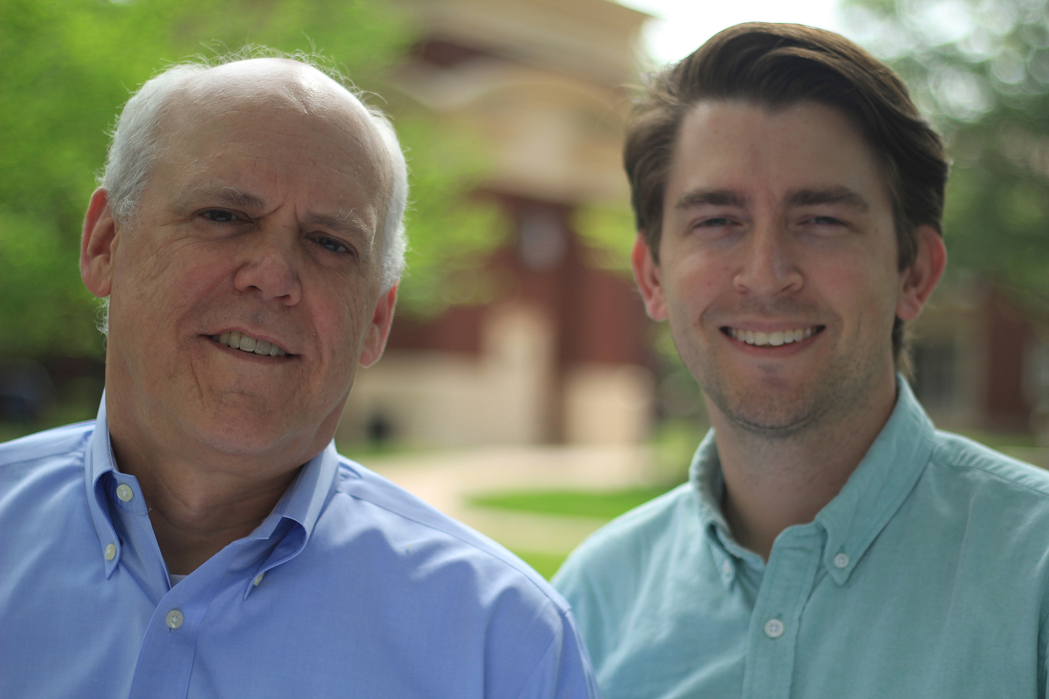 Bob Page and Joe Cornelius of the Knight School of Communication, Queens University of Charlotte, May 2016