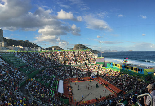 Beach volleyball venue at Copacabana, Rio 2016 Olympic Games, August 2016