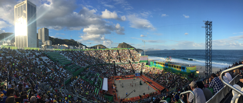 Beach volleyball venue at Copacabana, Rio 2016 Olympic Games, August 2016