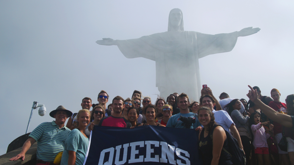 Students from Queens University of Charlotte at Christ the Redeemer, Rio de Janeiro, 7 Aug. 2016