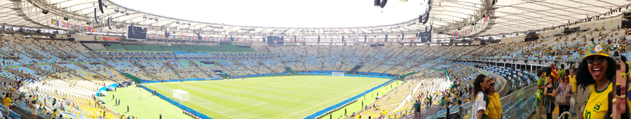 Maracana Stadium, Rio, before Brazil-Sweden women's soccer semi-final, August 2016