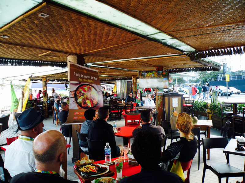 Outdoor bar at Copacabana beach in Rio de Janeiro during the Olympic Games, August 2016. Photo by Ashley Osiecki