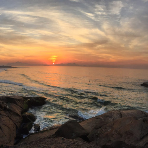 Sunrise at Ipanema Beach, Rio de Janeiro, Aug. 15, 2016. Photo by Caroline Henry of Queens University of Charlotte